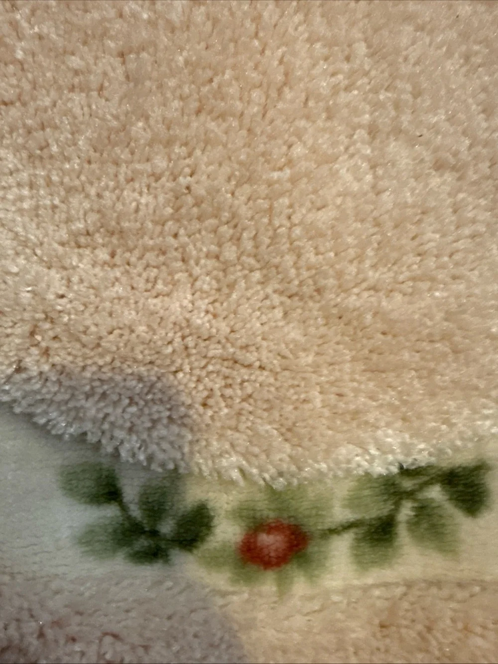 Pink Floral Oval Bath Rug - Soft Plush Bathroom Accent